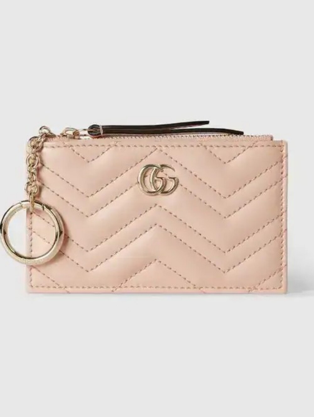 Gucci Marmont Pink Leather Key Pouch Card Holder Wallet